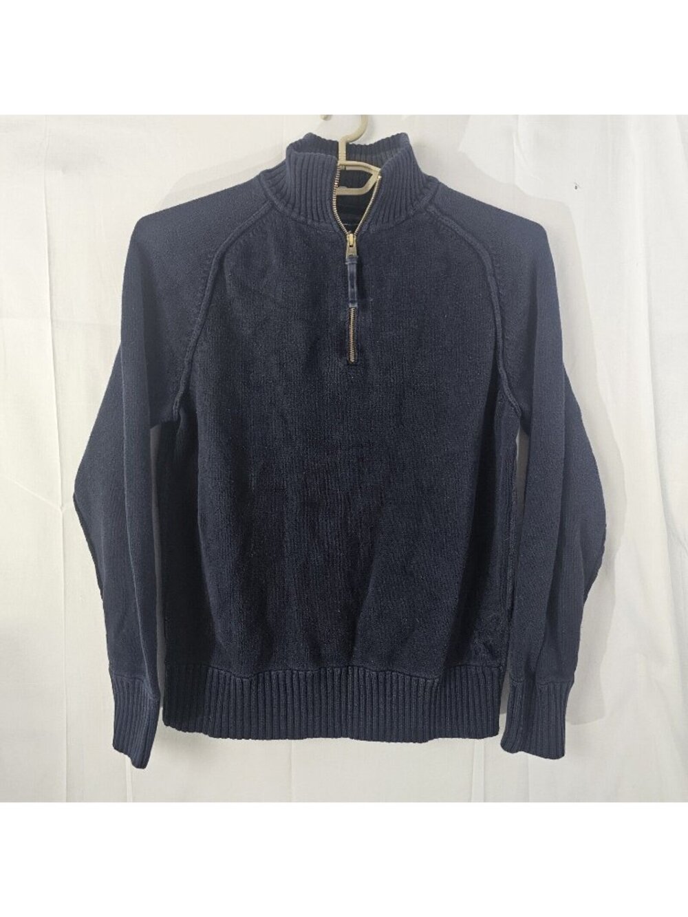 American Eagle Sweater Mens L Black 1/4 Zip Long Sleeve Cotton Pullover Sweater